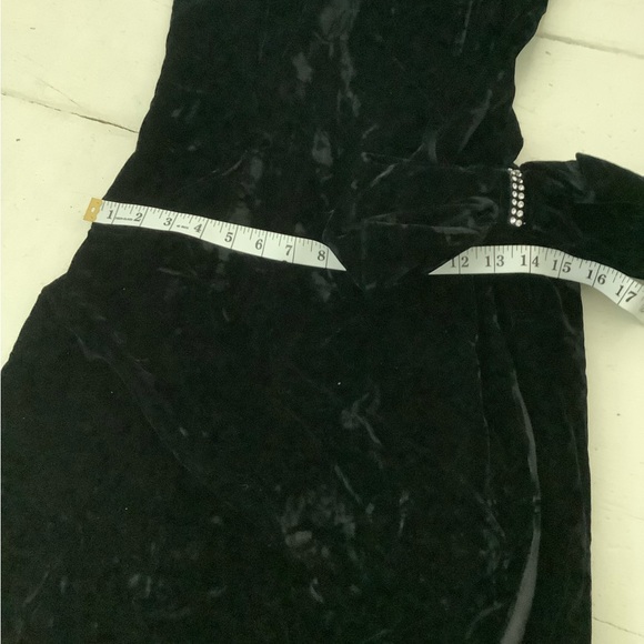 80s vintage velvet big bow dress small xs - Picture 8 of 10